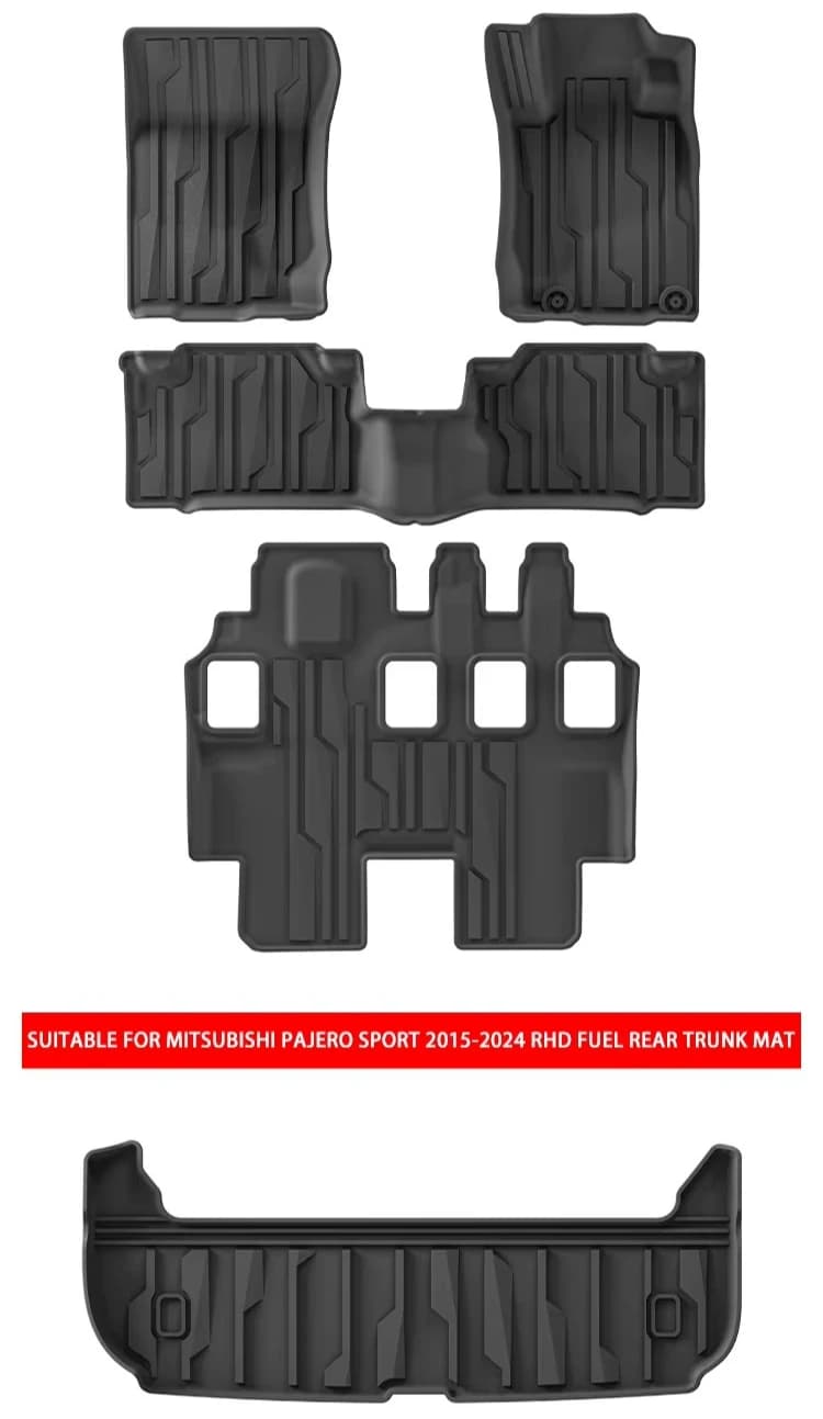 3D TPE Car Mat for Mitsubishi Pajero Bobcat 2011-2020 RHD Fuel 7 Seats Waterproof Non-slip Car Mat