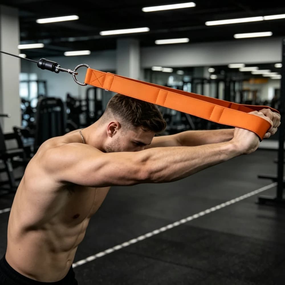 6‑Ring Triceps Rope Connecting Handle, Heavy‑Duty Adjustable Length Training Rope for Push‑Ups and Sit‑Ups