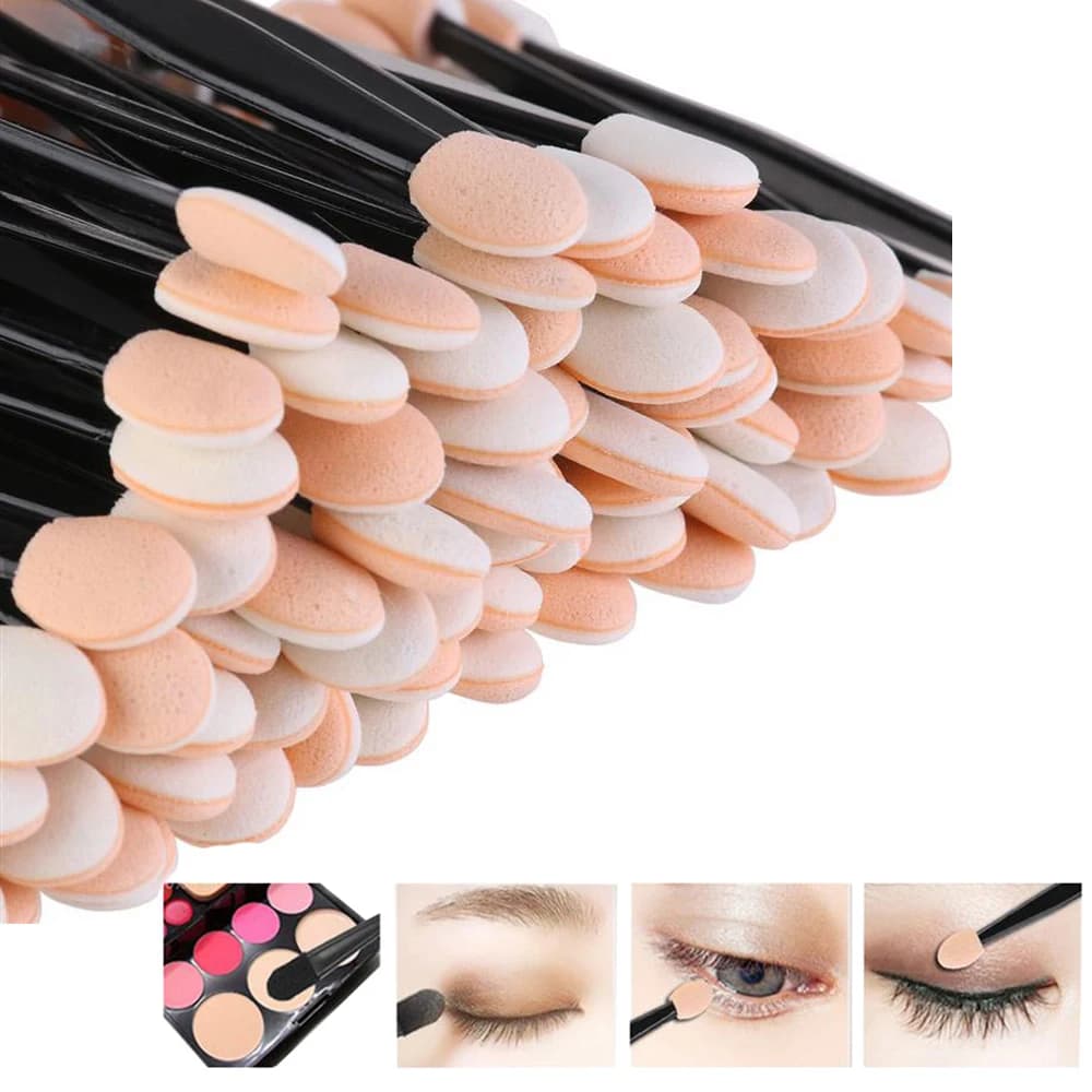5/30/50/100 pz Pennelli Trucco Occhi Strumento Bellezza Riutilizzabile Spugna a Doppia Faccia Applicatore Portatile Accessori