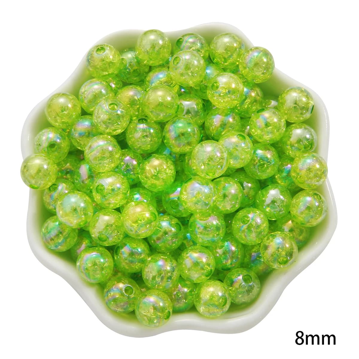 50 pezzi di perline in resina Fine Flash, perline sfuse rotonde, perline distanziatrici sfuse per la creazione di gioielli, braccialetti fai da te, collane, accessori fatti a mano