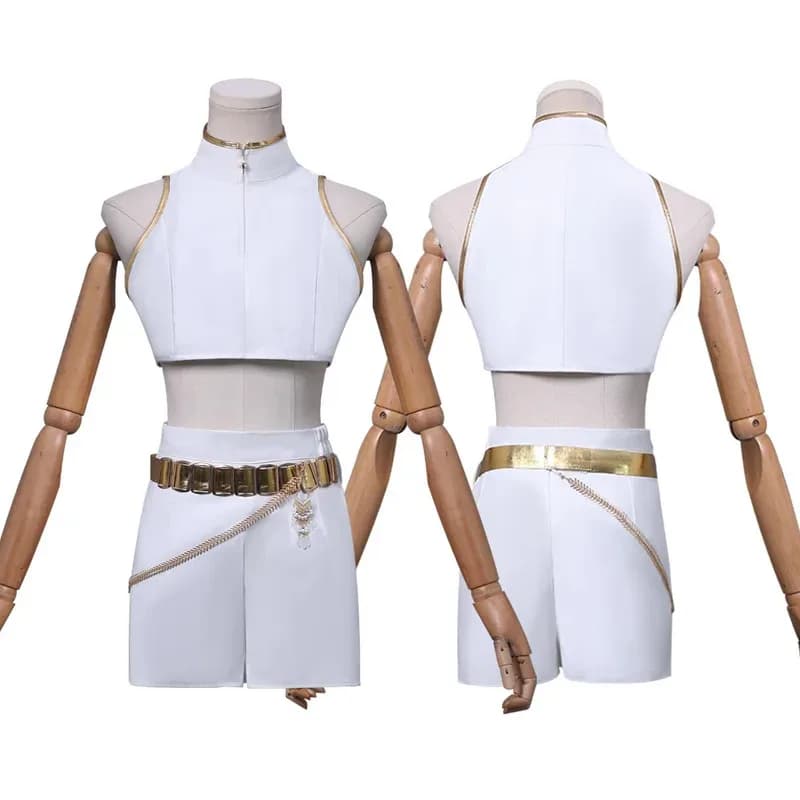 Anime K-Pop Demon Slayer Zoey Rumi Mira Parrucche per costumi cosplay Uniforme bianca Gioco di ruolo per la festa X;2,F;5.N;