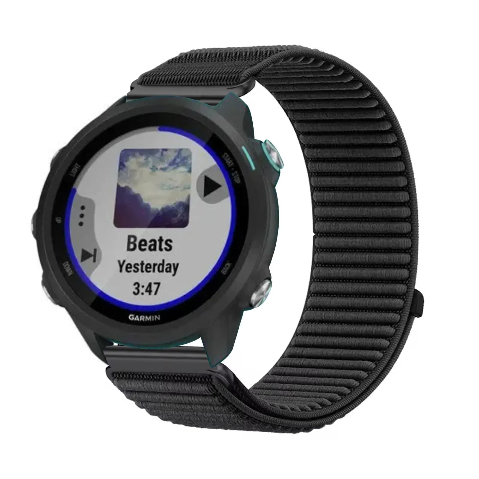 Fasce in nylon per fascia musicale Garmin Forerunner 55/245/245, cinturino elastico in nylon con velcro morbido