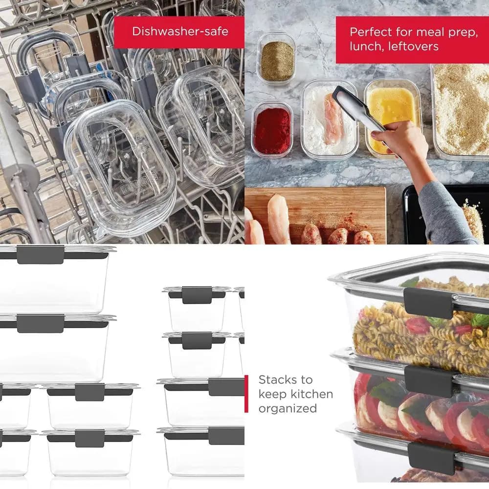 Set di contenitori ermetici da 24 pezzi non tossici senza BPA, ideali per la preparazione dei pasti, il pranzo e la conservazione degli alimenti