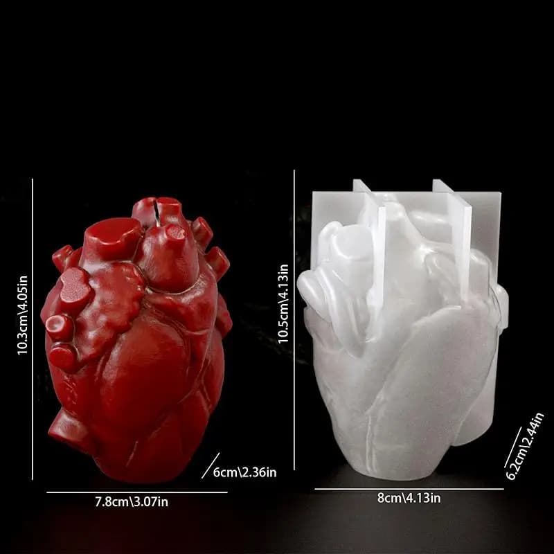 DIY Heart Shaped Candle Silicone Mold Embossed Pattern Soap Mold 3D Love Aromatherapy Cream Making Valentine's Day Gift