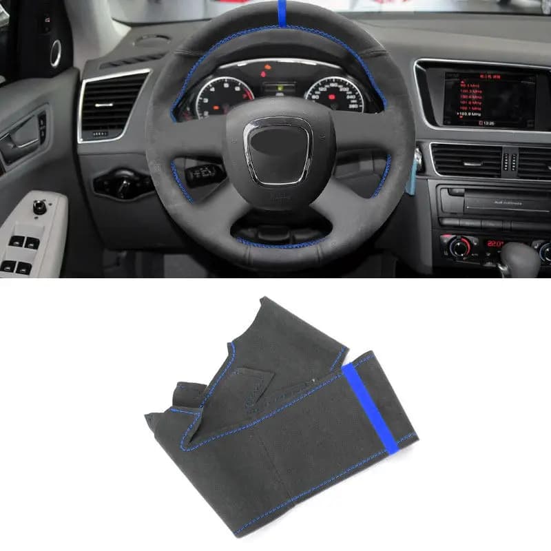 Per Audi 4 raggi senza pulsante A3 8P Sportback A4 B8 A5 8T A6 C6 A8 D3 Q5 8R Q7 4L Volante per auto in pelle scamosciata Trim