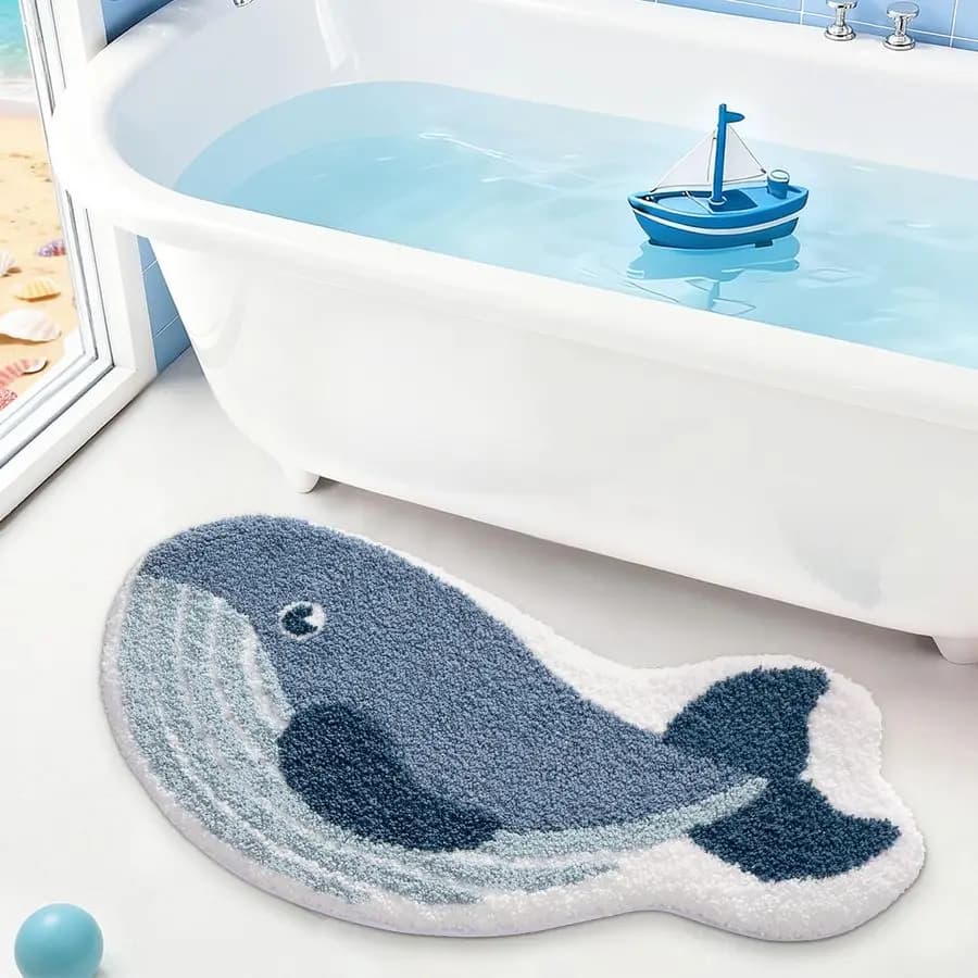 Tappetini da Bagno a Forma di Animali Carini, Tappeti Assorbenti in Peluche per Bagno, Tappetino Lavabile con Base Antiscivolo, Ideale per Doccia, Lavandino e Vasca