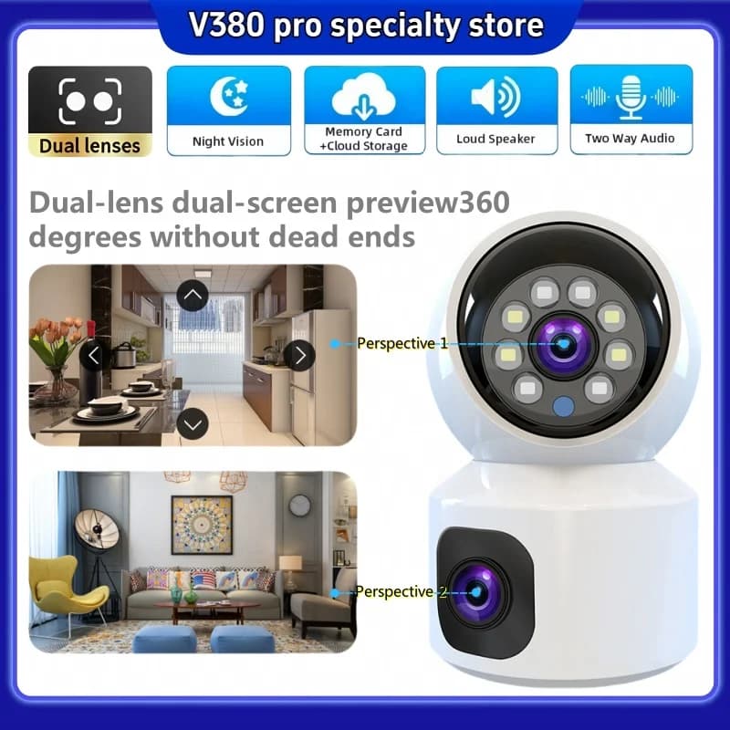 Telecamera 4G/WiFi IP 8MP 4K Doppia lente Doppio schermo Batteria a basso consumo Baby Monitor PIR Rilevazione umana Telecamera di sicurezza per visione notturna