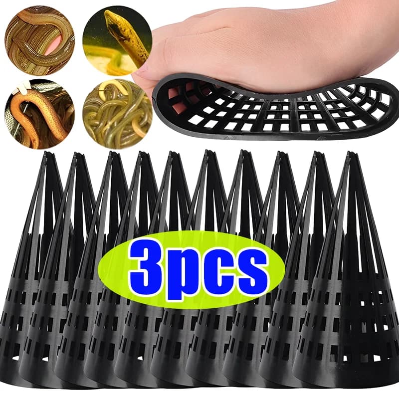 3/1 Pcs Loach Anguilla Gabbia Conica Ingresso Rete Da Pesca Finless Anguilla Loach Trappola Gabbia Da Pesca Coperchio Durevole Attrezzatura In Plastica Gabbia coperchio Nero