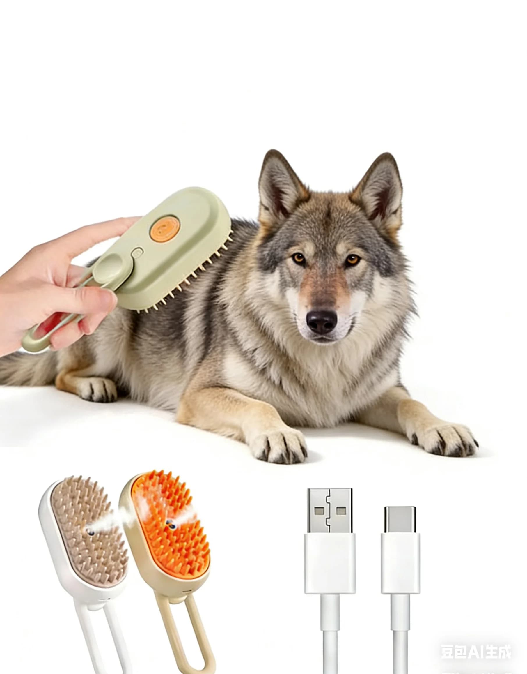 1-2 pezzi Pettine a vapore 3-in-1 per la toelettatura degli animali domestici – Spazzola massaggiante con spray per districare e rimuovere i peli cadenti – per cani e gatti