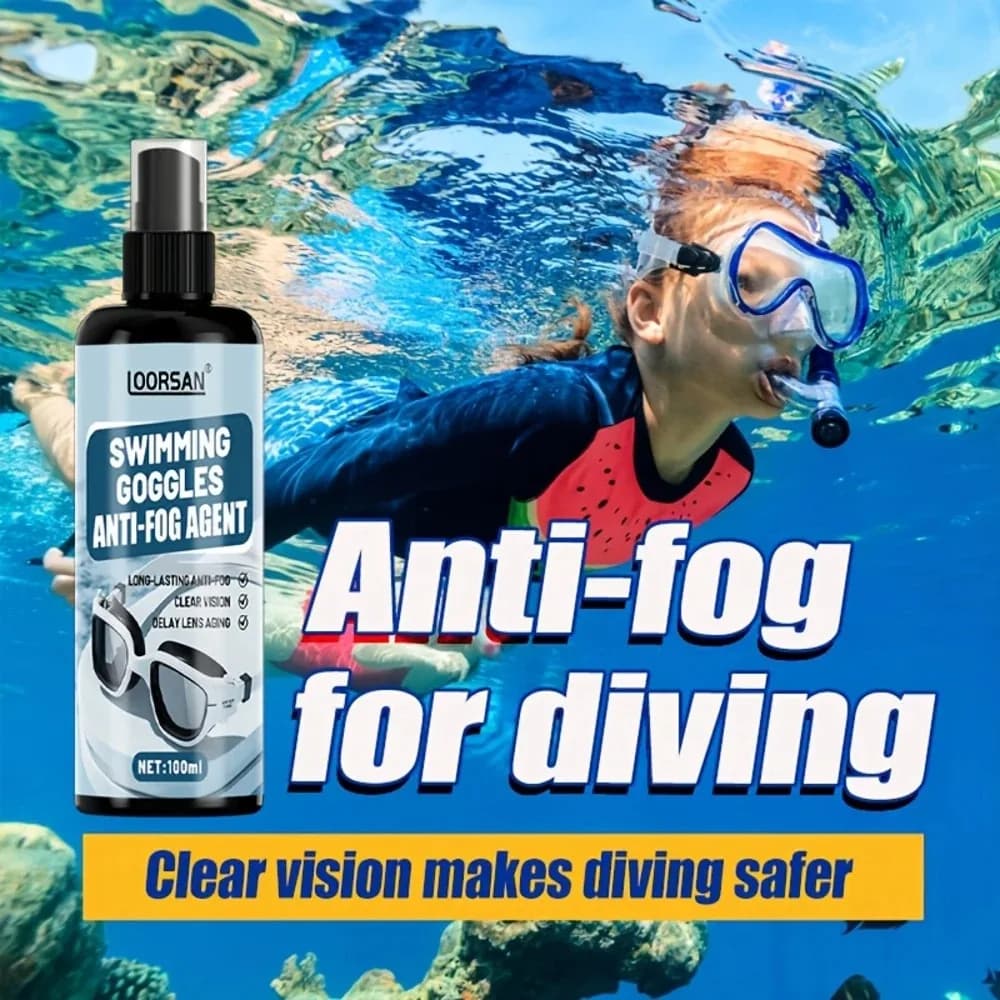 KJM 100ML Anti-fog Spray Glasses - Long-Term Clarity, Fog Prevention for Swimming, Diving - Safe for Contacts, Athletes