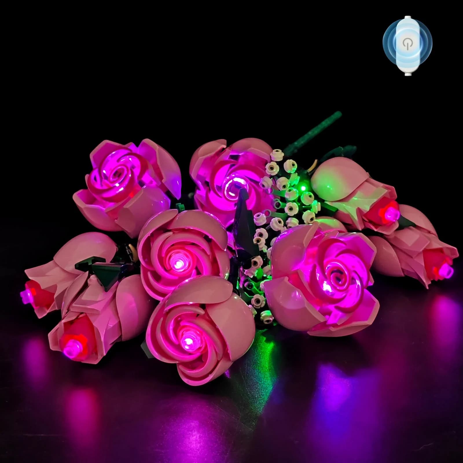 LYBMTWF Kit di illuminazione a LED compatibile con Lego 10374 Bouquet di rose rosa (NON includere mattoni modello)