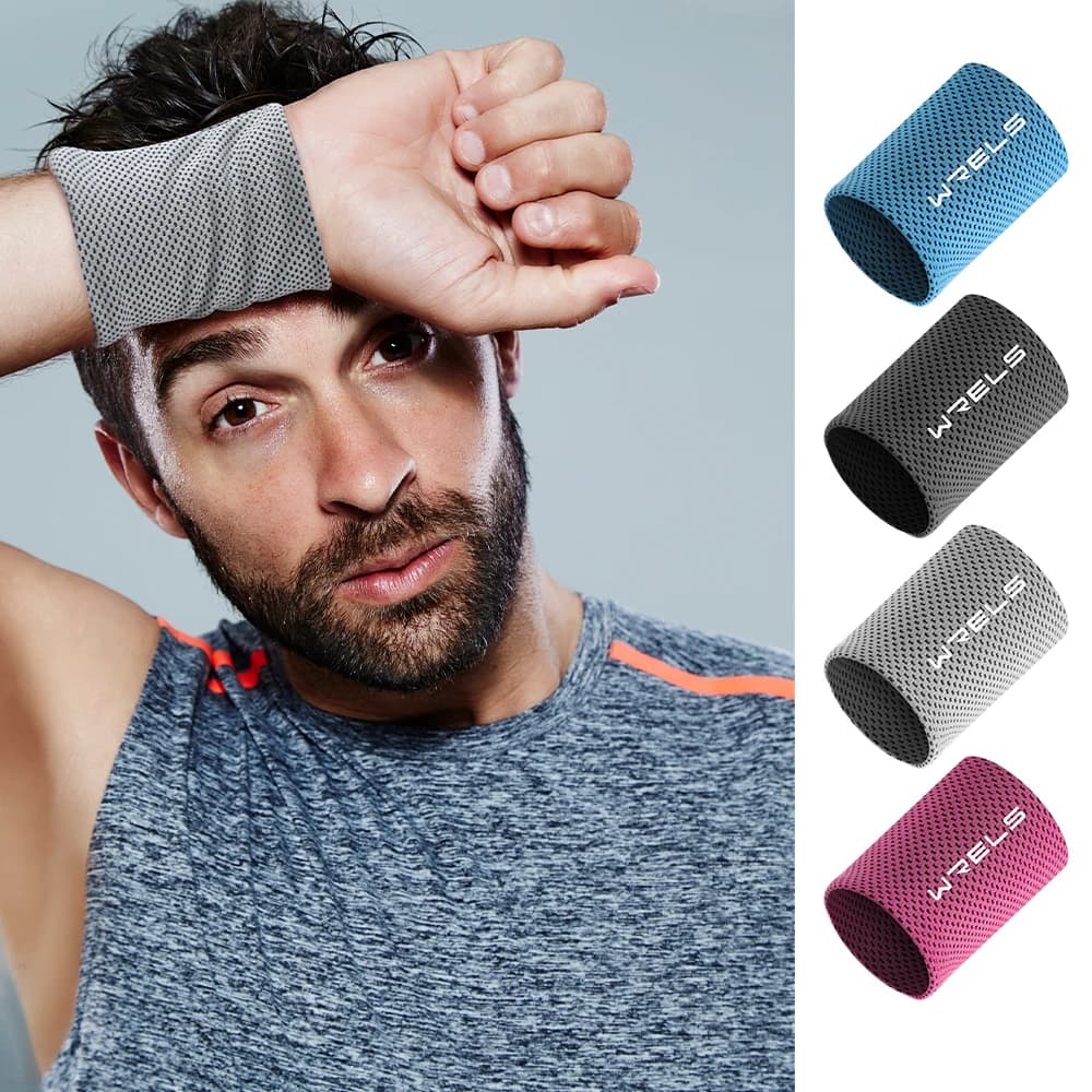 WRELS 1/2 PC Fascia da Polso Estiva Rinfrescante, Supporto Sportivo Assorbente per il Sudore, Fascia Traspirante per Palestra e Corsa