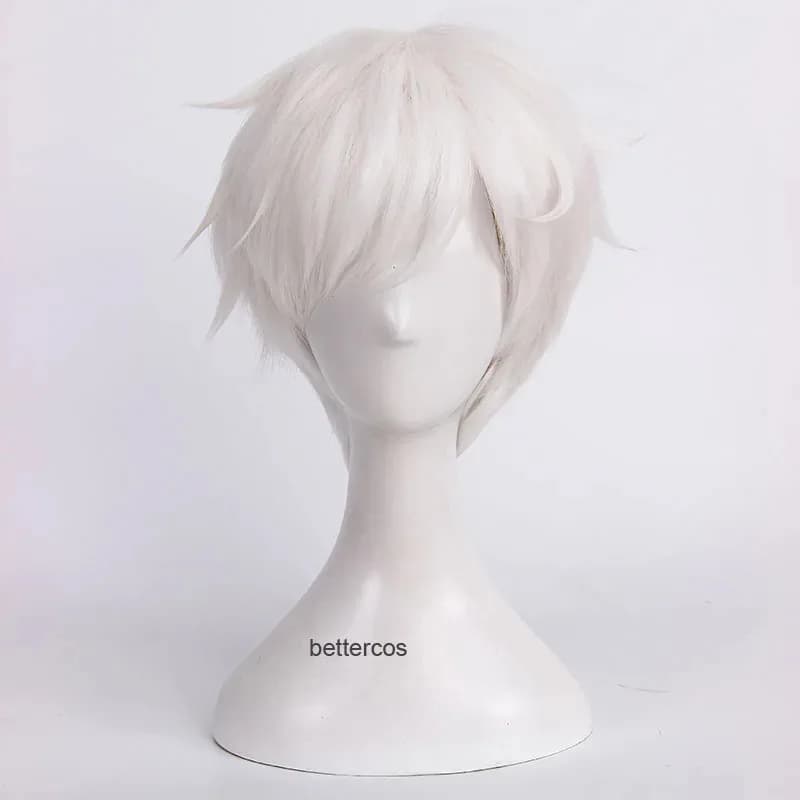 The Promised Yakusoku no Neverland Norman Cosplay Short Pure White Heat Resistant Synthetic Hair + Wig Cap V.;56TL;UK