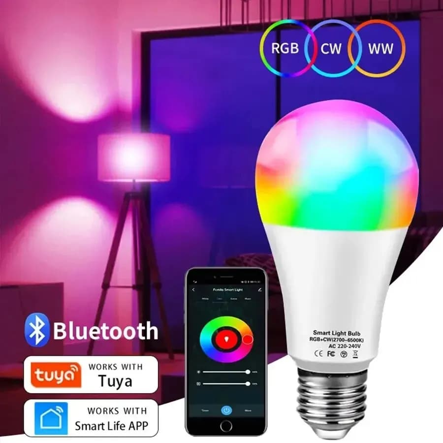 Tuya Smart LED Bulb E27 APP Control dimmerabile Light Bluetooth RGB Lamp 220V decorazione camera da letto illuminazione per feste Smart Life