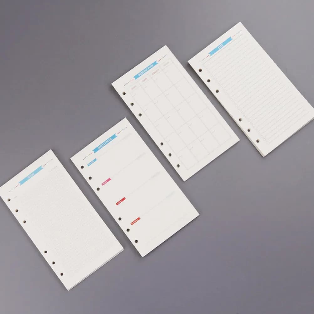 40 Fogli A5 per Rilegatura a 6 Anelli, Carta Rigata Resistente, Ideale per Quaderni a Spirale, Agende, Diari