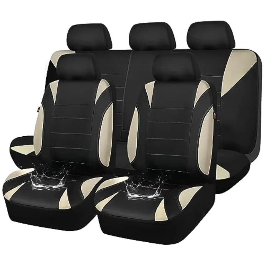 Waterproof Car Seat Covers Full Sets, Universal Fit Seat Covers for Cars, EVA Neoprene Seat Cover Set Full Sets, Interior Cover