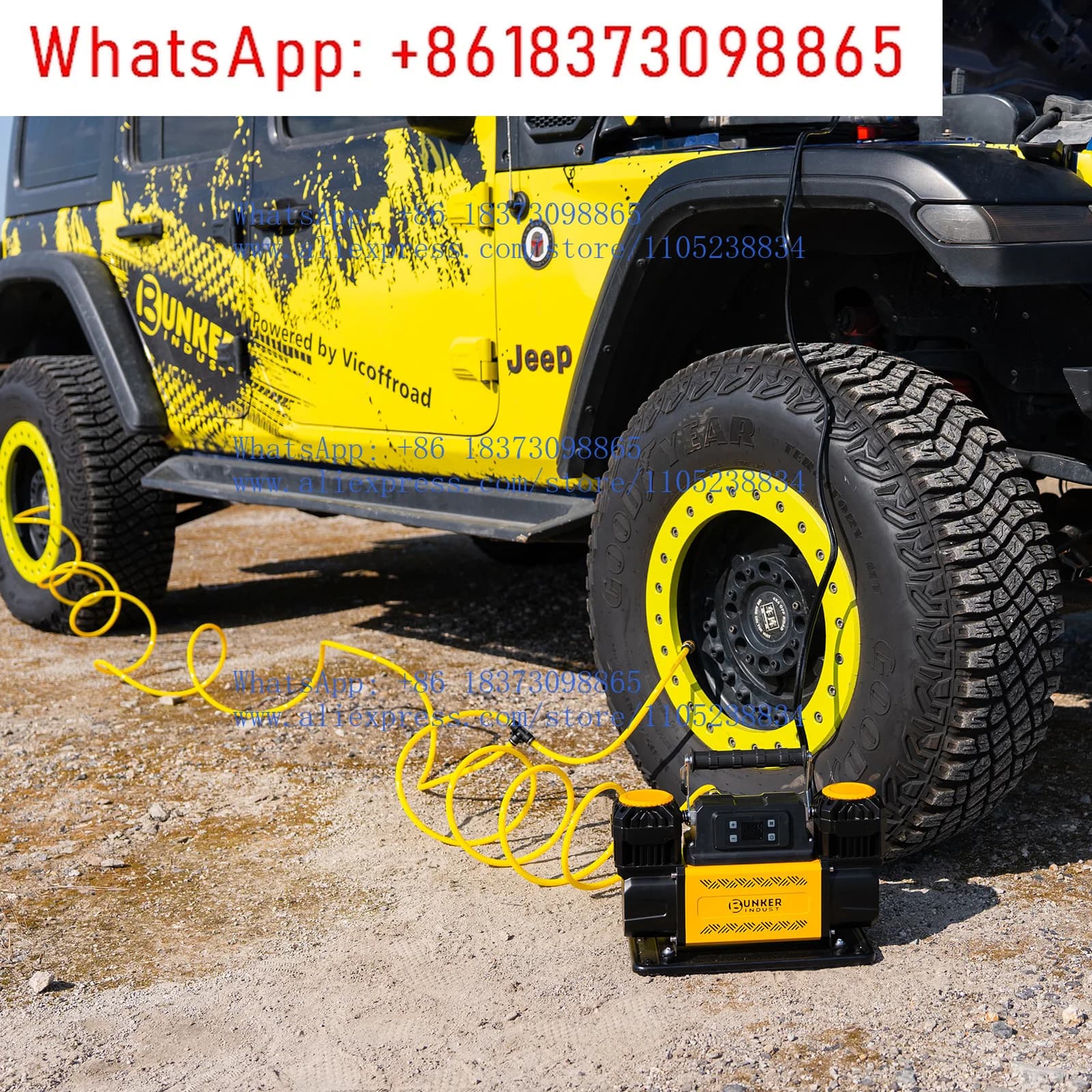 Compressore d'aria portatile 12V con doppio gonfiatore per pneumatici e manometro digitale per auto, SUV, camion, trattori