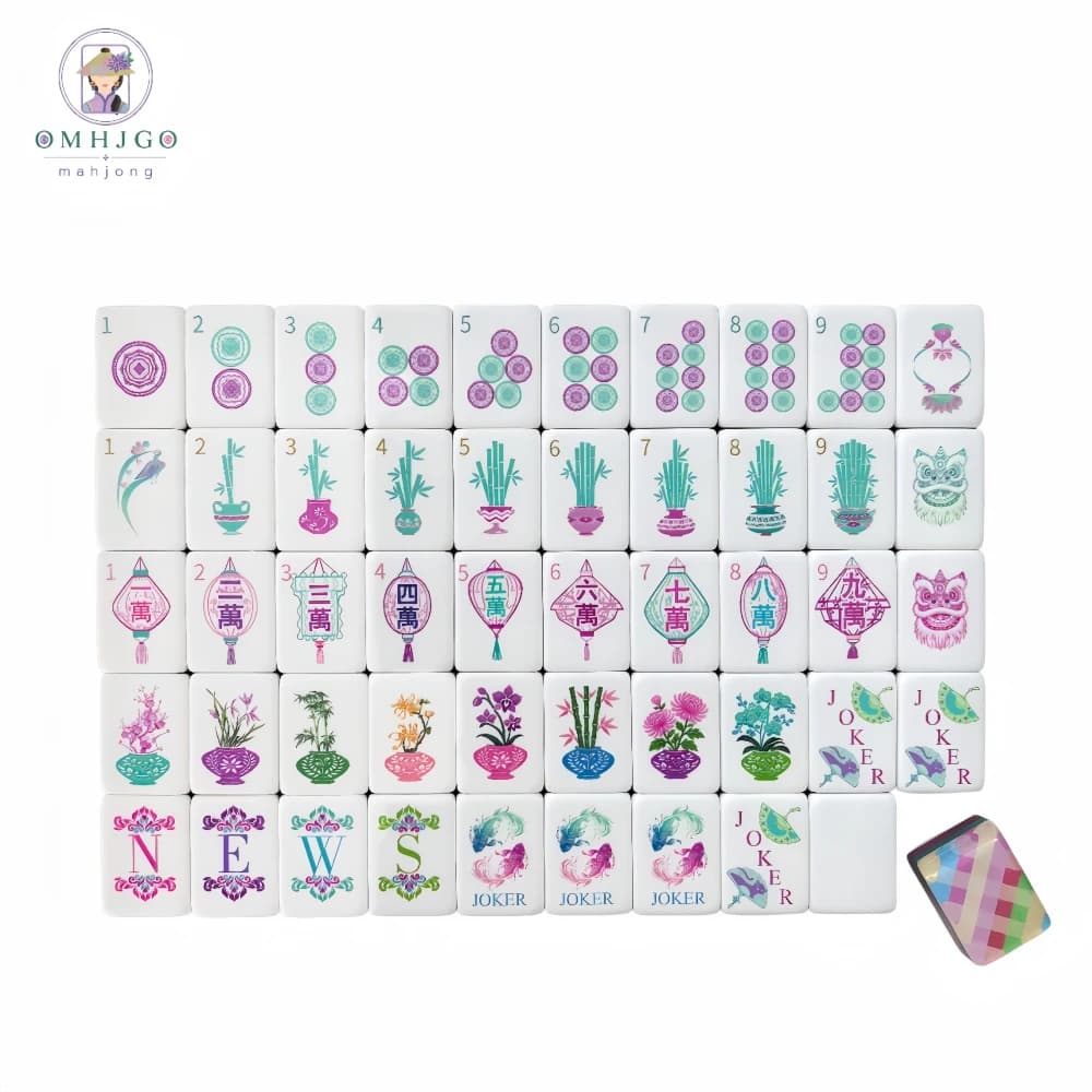 160 Tiles Plaid Acrylic American Mahjong Set Engraved Luxury Mah Jongg Tiles Portable Table Game for Family Party Surprise Gift