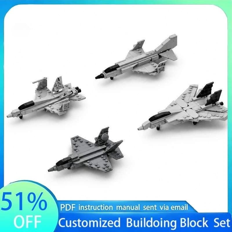 New 531PCS Ocean Aircraft Jet Pack MOC Model Building Blocks DIY Assembly Toy Creative Education Collection Display Gift Set