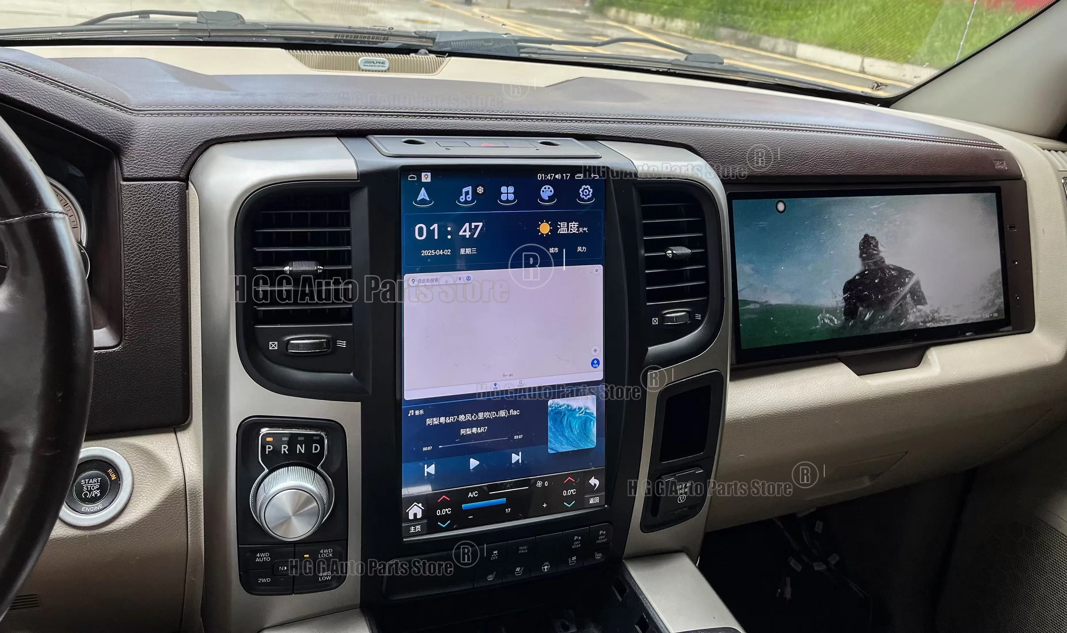 Autoradio Android per Dodge RAM 1500 2500 2014-2018 con Bluetooth GPS automobilistico da 13 pollici Navi Carplay Multimedia + schermo co-pilot