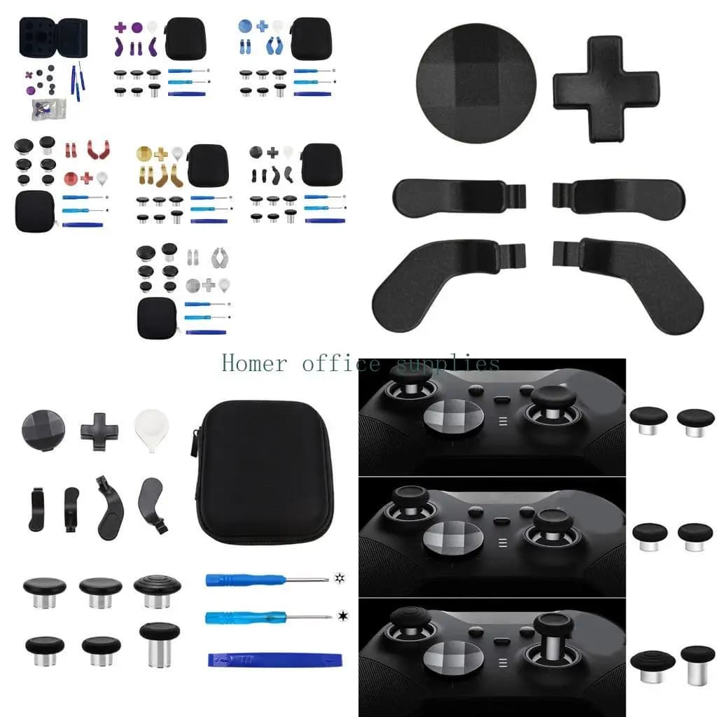 K43B Antislip Textured Joystick Cap and Back Button Metal Thumbsticks Paddles