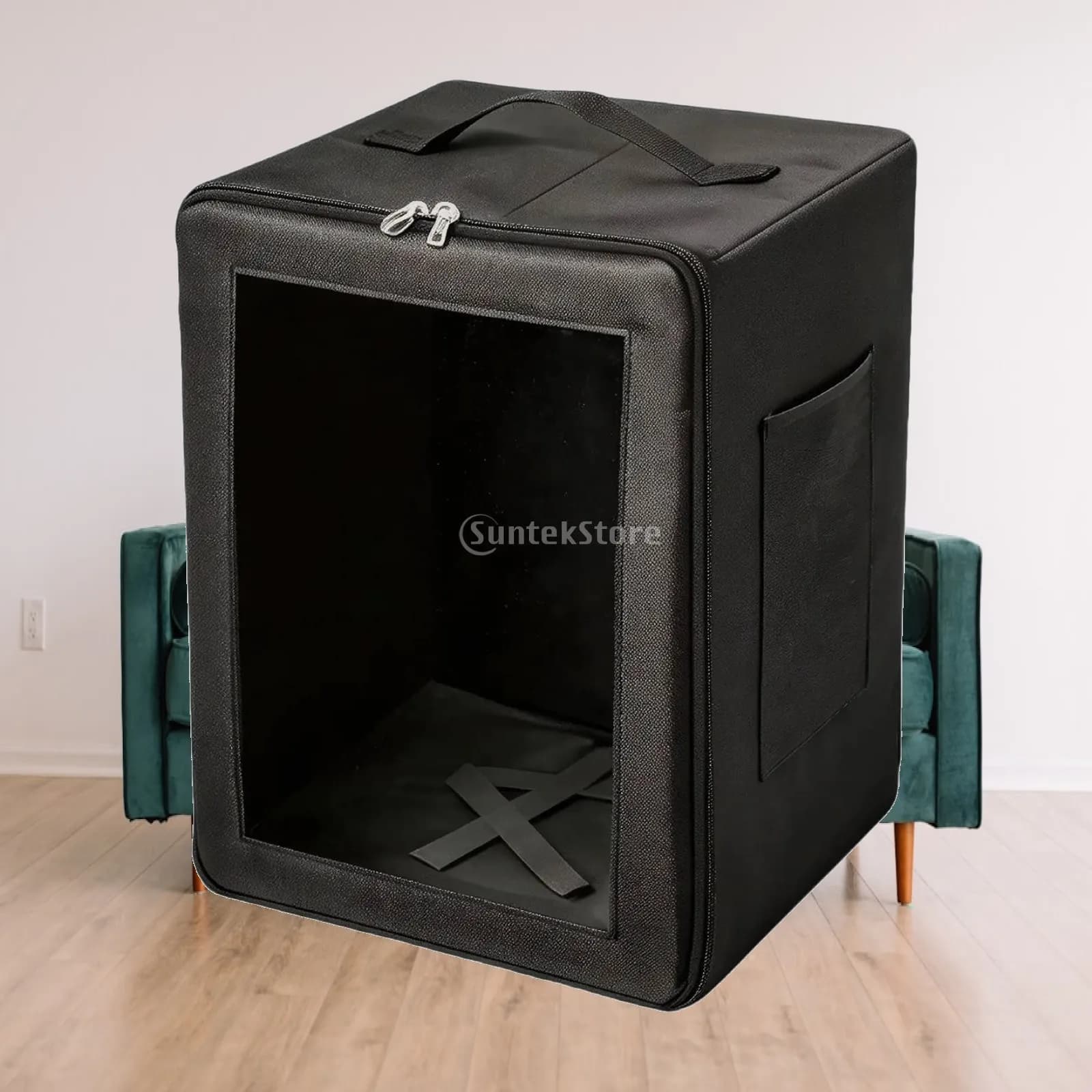 Multi Function Wig Organizer Box with Lid Oxford Cloth Mannequin Head Storage Case for Home or Show