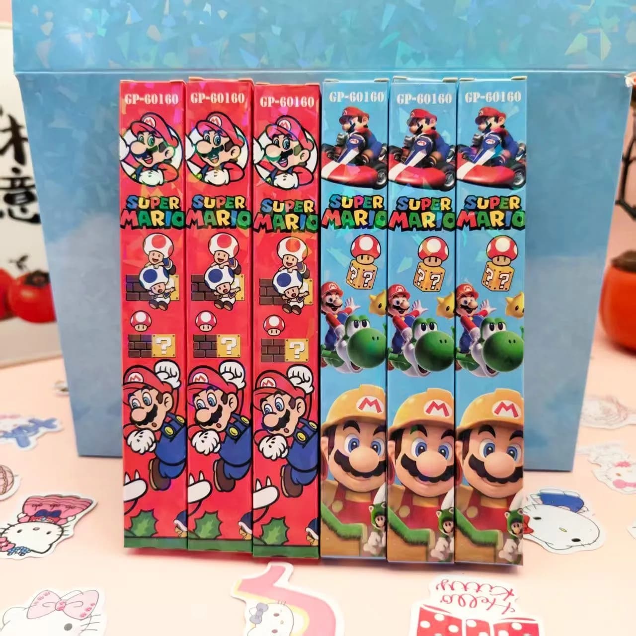 6/36 Pezzi Penna Gel Mario Nera, Penna per Studenti, Cancelleria con Personaggi Anime, Articoli per Studio, Regalo 0.5mm, Regalo per la Festa dei Bambini
