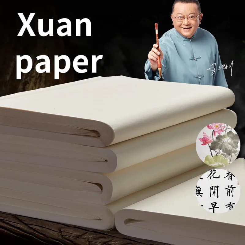 Carta Xuan Tradizionale Cinese, Opzioni Grezze/Semi-Preformate/Preformate, 13.78×54.33 pollici, per Calligrafia e Pittura Paesaggistica
