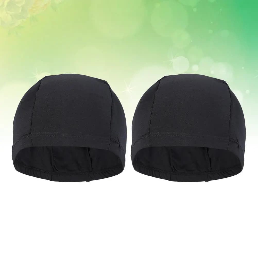 2Pcs Swim Caps Stretchable Polyester Comfortable Fit Unisex Swimming Cap for Long Hair Quick Dry Uv Protection