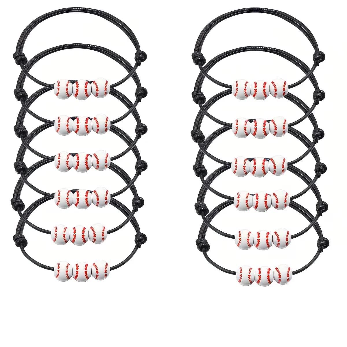 Braccialetti Sportivi Regolabili per Feste a Tema Baseball, 10 Pezzi, Regali per Compleanni di Bambini, Articoli per Feste di Softball