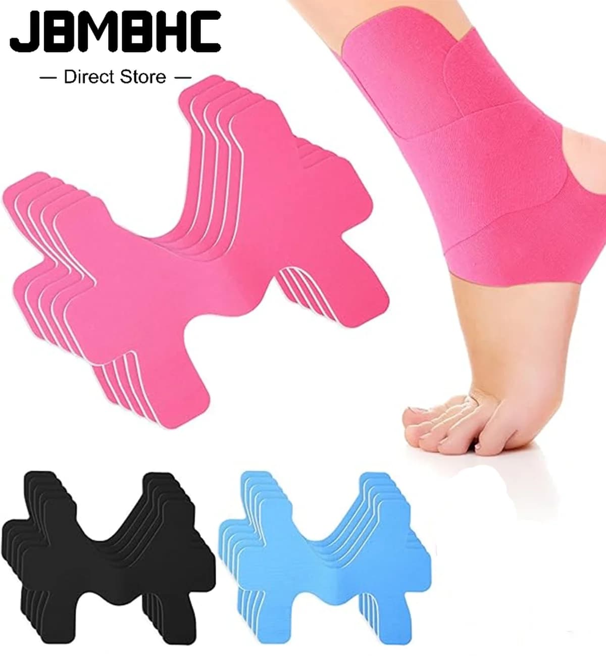 Kinesiology Tape for Ankle,Ankle Tape Precut,Cotton Waterproof & Breathable,Enhance Elastic AthleticTape for Ankle Support