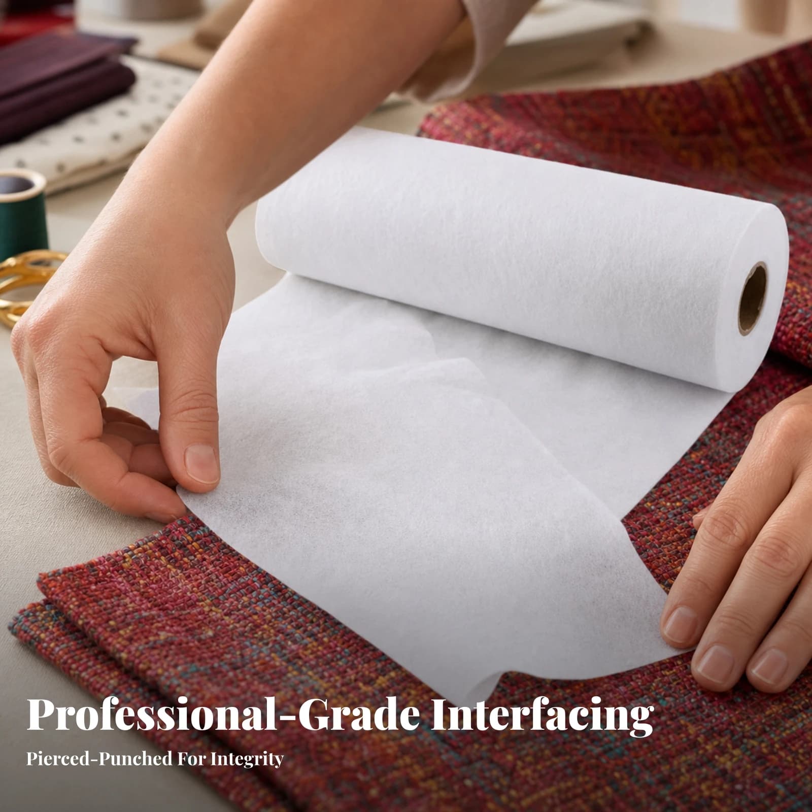Fusible Fleece Interfacing Single-Sided Polyester Fleece Interfacing with Adhesive Textile Needle-Punched Heat-Activated