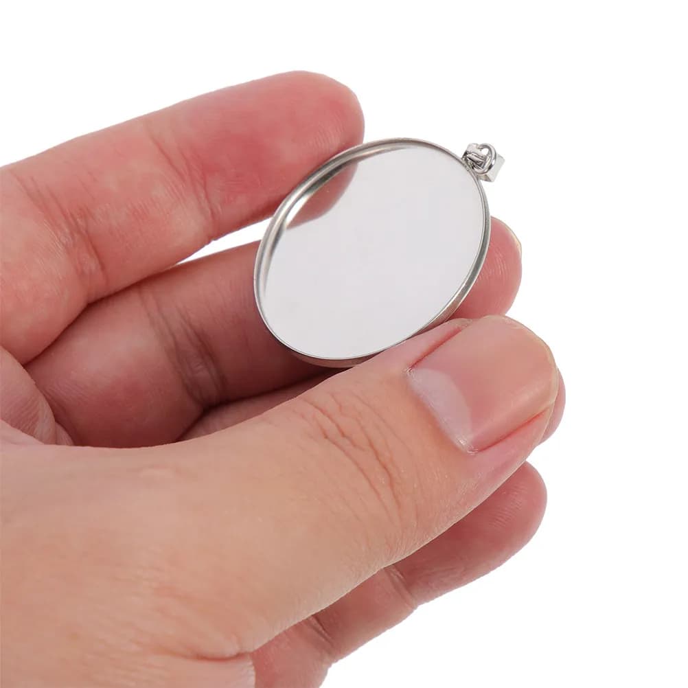 30 Pezzi Base per Cabochon in Acciaio Inossidabile, Ciondoli Rotondi Vuoti per Creazione Gioielli Fai da Te, Portachiavi, Orecchini