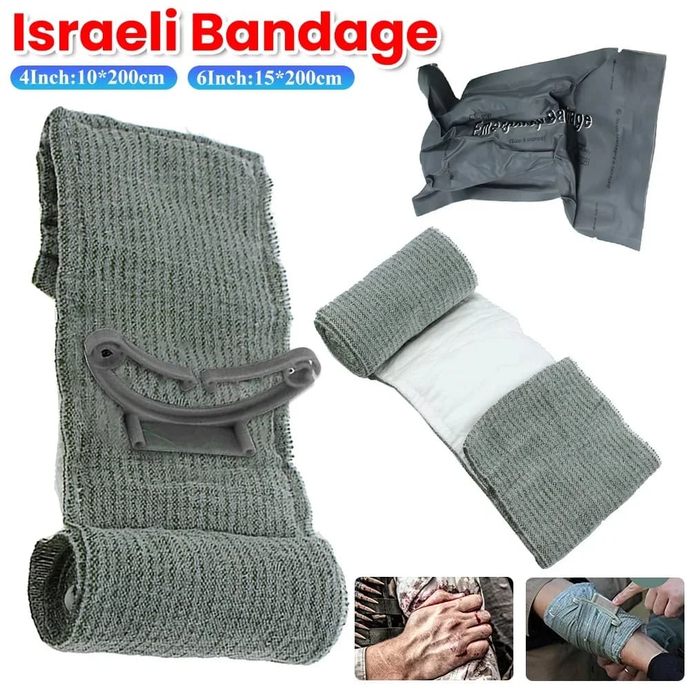 4inch/6inch Medical Trauma Kit Israeli Bandage Emergency First Aid for Outdoor Camping Hiking - Wound Care Security Protection
