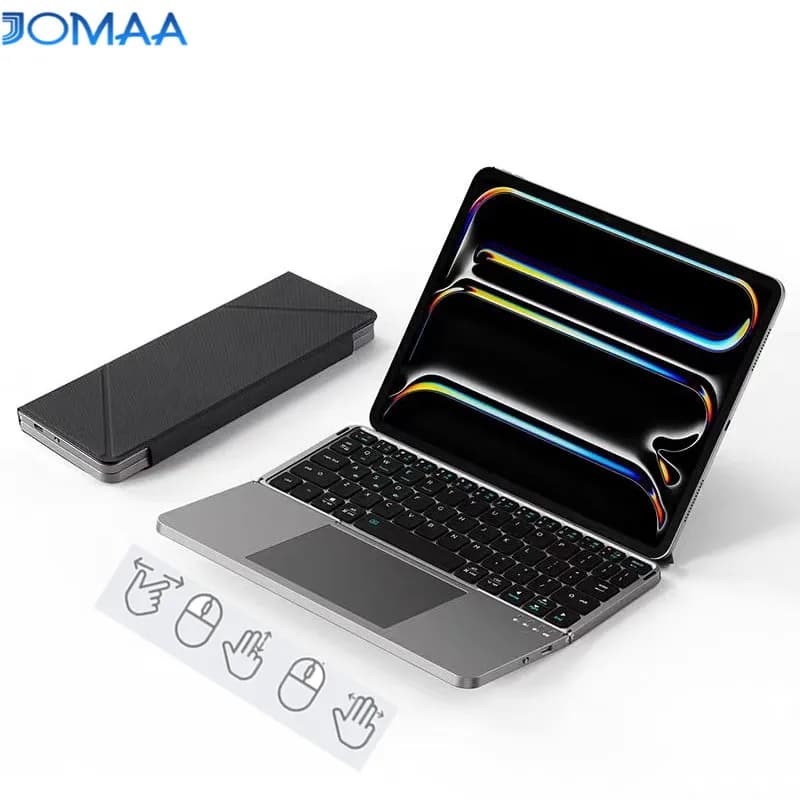 Jomaa Tastiera pieghevole Bluetooth con supporto touchpad Tastiera wireless ricaricabile per Andriod IOS Windows Slient Click