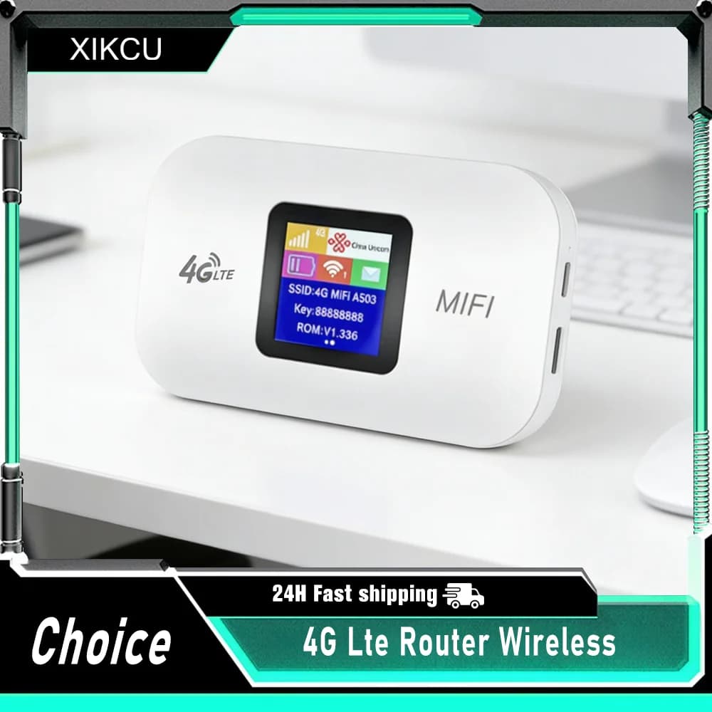 Router 4G LTE Wireless WiFi Portatile, Modem Mini Hotspot Esterno, Mifi Tascabile 150Mbps con Slot per Scheda SIM, Ripetitore 3000mAh