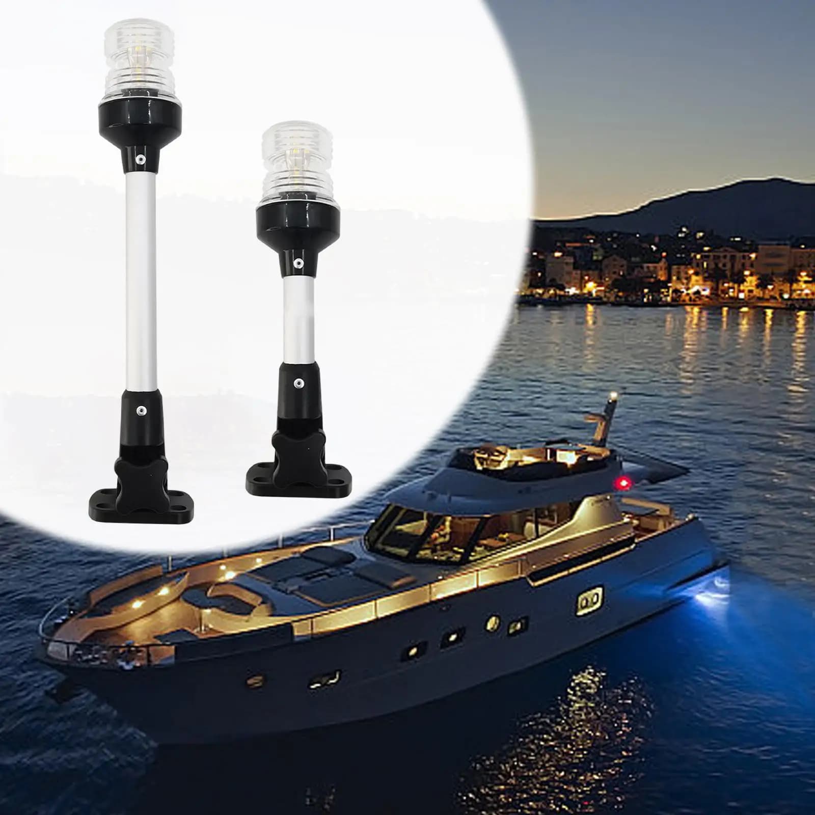 Marine Navigation Boat Light Aluminum Plastic Anchor Lamp LED 360 Degree Sturdy Bright for Yacht Pontoon