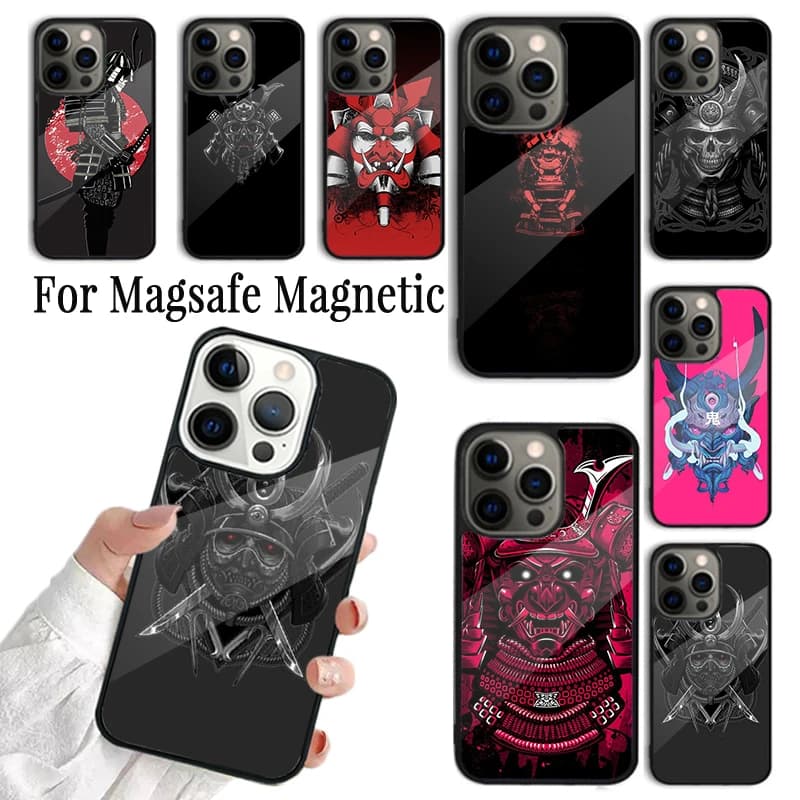 Cover per telefono Samurai Guerriero Giapponese per iPhone 17 AIR 16 15 14 13 12 11 Pro Max Plus Wireless Magnetico Magsafe