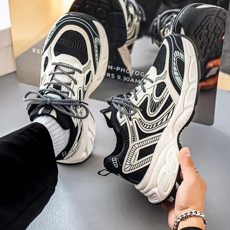 Scarpe da uomo Scarpe da ginnastica da uomo 2025 Scarpe da ginnastica traspiranti in mesh estivo Scarpe da corsa casual con piattaforma di tendenza moda uomo Zapatillas Hombre