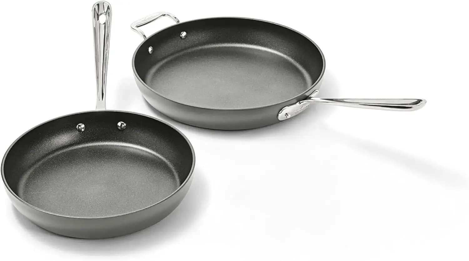 E7859064 HA1 Set di Padelle Antiaderenti in Alluminio Anodizzato Duro, Padelle da 10 e 12 Pollici, 2 Pezzi, Nero