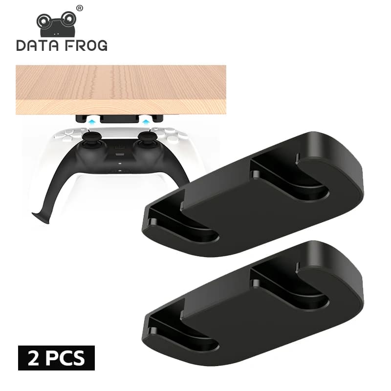 Supporto per gancio per controller di gioco Data Frog per PS4 PS5 sotto il tavolo, rack di stoccaggio per joystick adesivo, accessori per gamepad