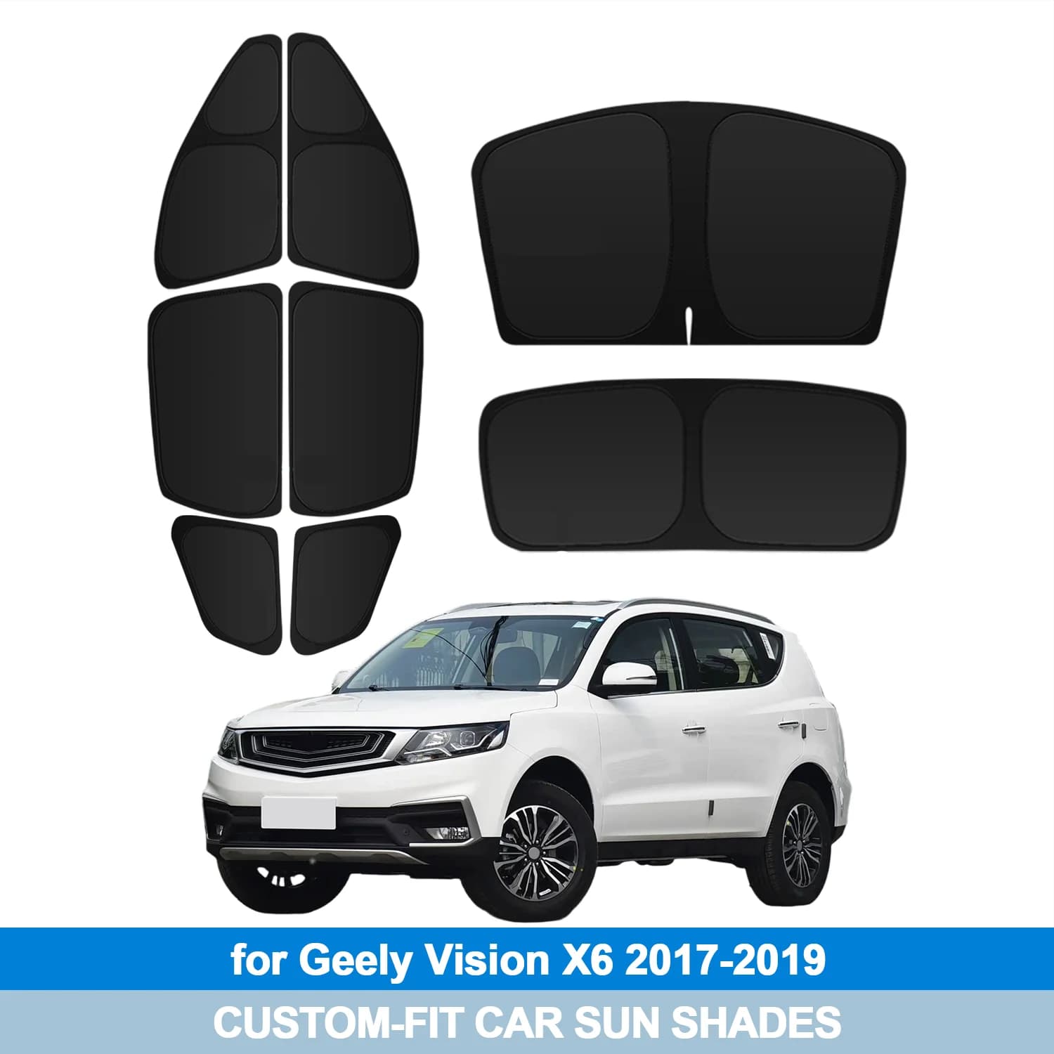 Parasole per Parabrezza e Finestrini Laterali per Geely Vision X6 X6PRO 2017-2021, Protezione Privacy per Auto