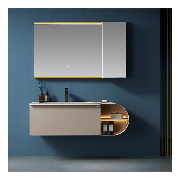 LANGDENG Mobiletto da bagno per lavabo da bagno con specchio intelligente stile semplice alla moda personalizzabile