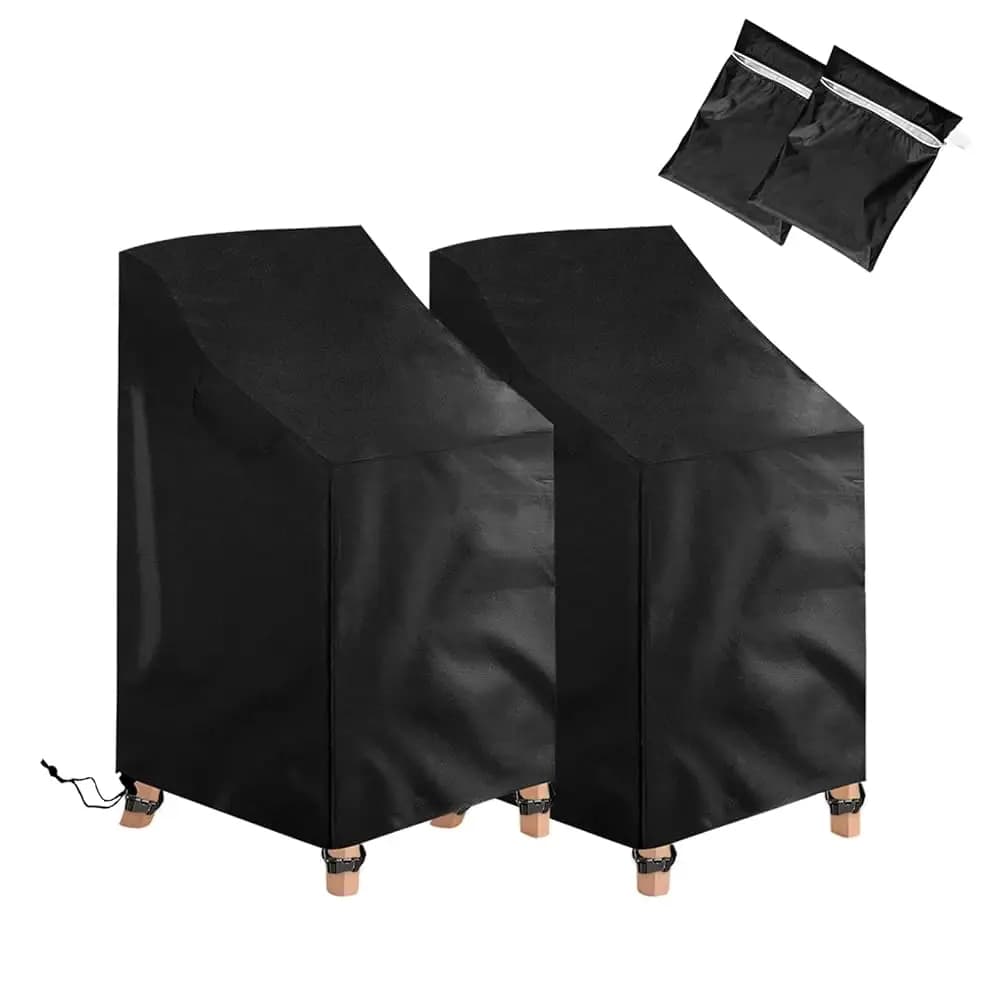 Coperture per sedie da patio impilabili da esterno con 4 fibbie e 1 coulisse, copertura impermeabile per sedie da esterno, coperture per sedie impilabili G