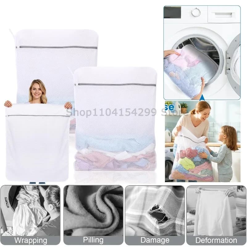 4/3 Pcs Mesh Laundry Bags Delicate Lingerie Wash Bag for College Dormitory Storage Water Permeable Fabric for Gentle Clothing