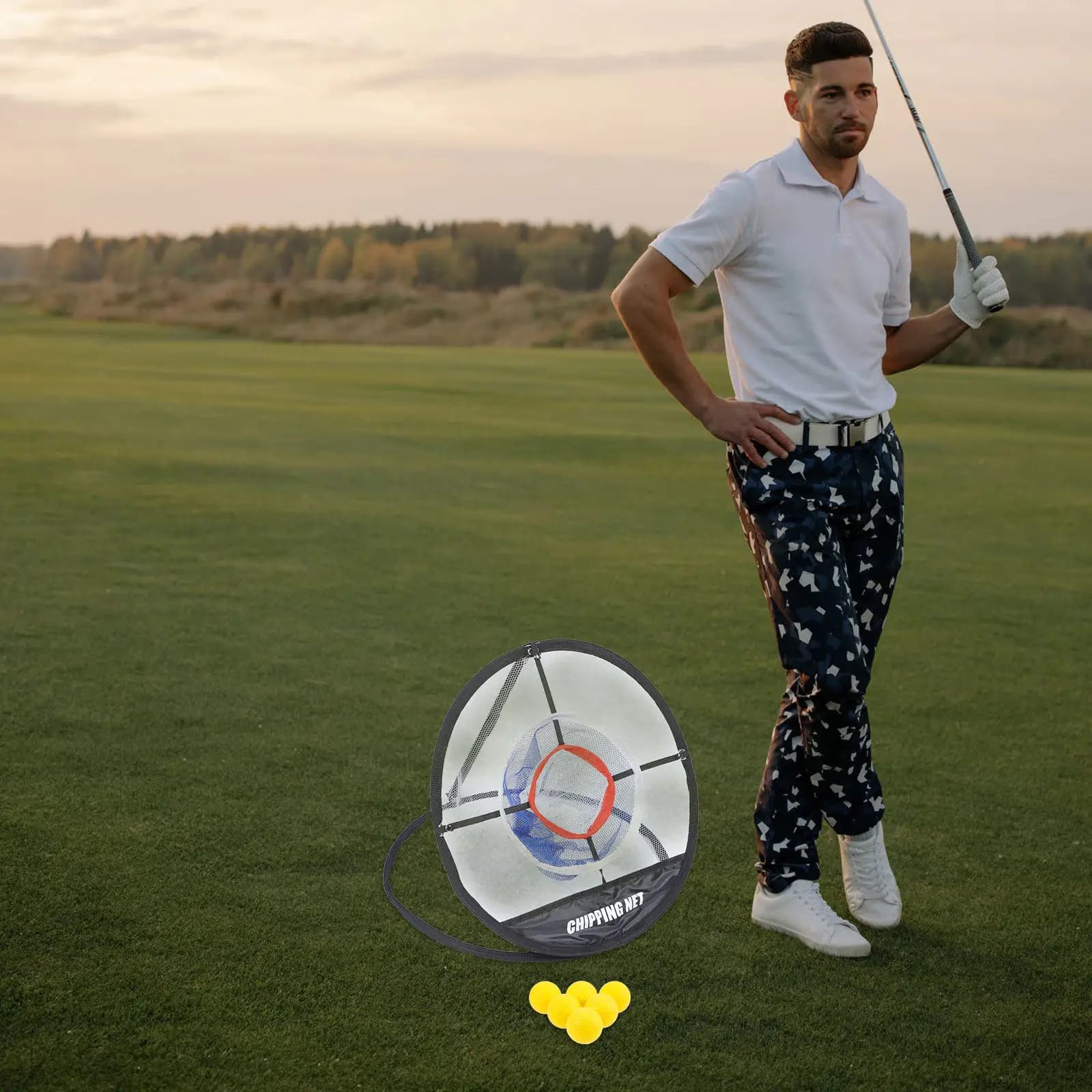 Set di Rete da Golf per Allenamento, Rete in Nylon per Chipping, per Uso Interno ed Esterno, Leggera e Flessibile, Regalo per Golfisti