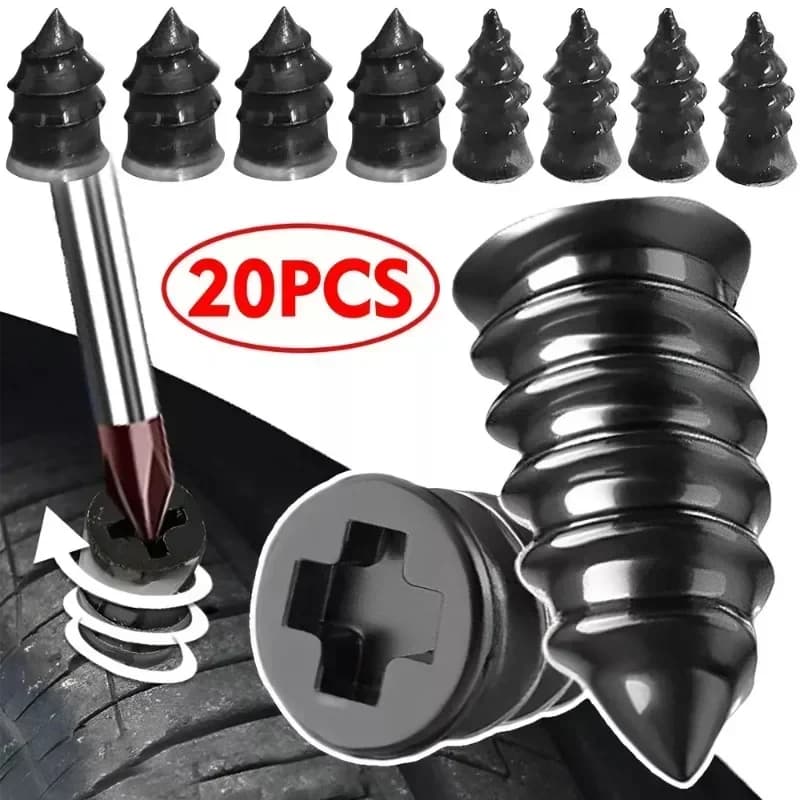 10/20/30PCS Car Vacuum Puncture Nails Rubbers Tapping Screws for Automotive Motorcycle Truck Bus and Agricultural Tyre Patching