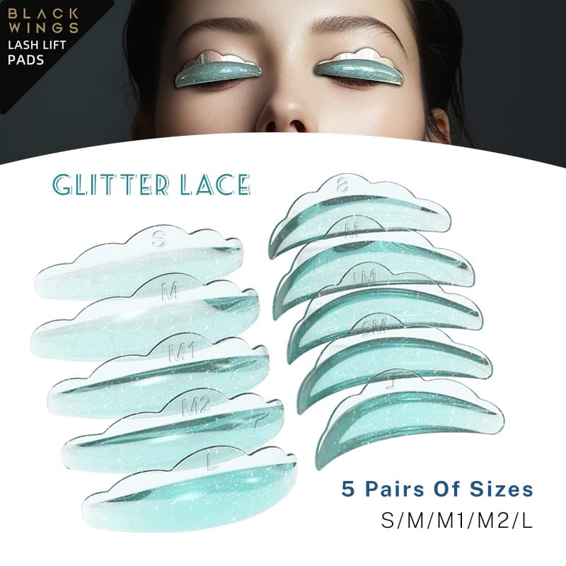 5 paiaBlackwings Silicone Ciglia Perming Pad Ciglia Aste Scudo Sollevamento 3D Piegaciglia Accessori Applicatore Strumenti