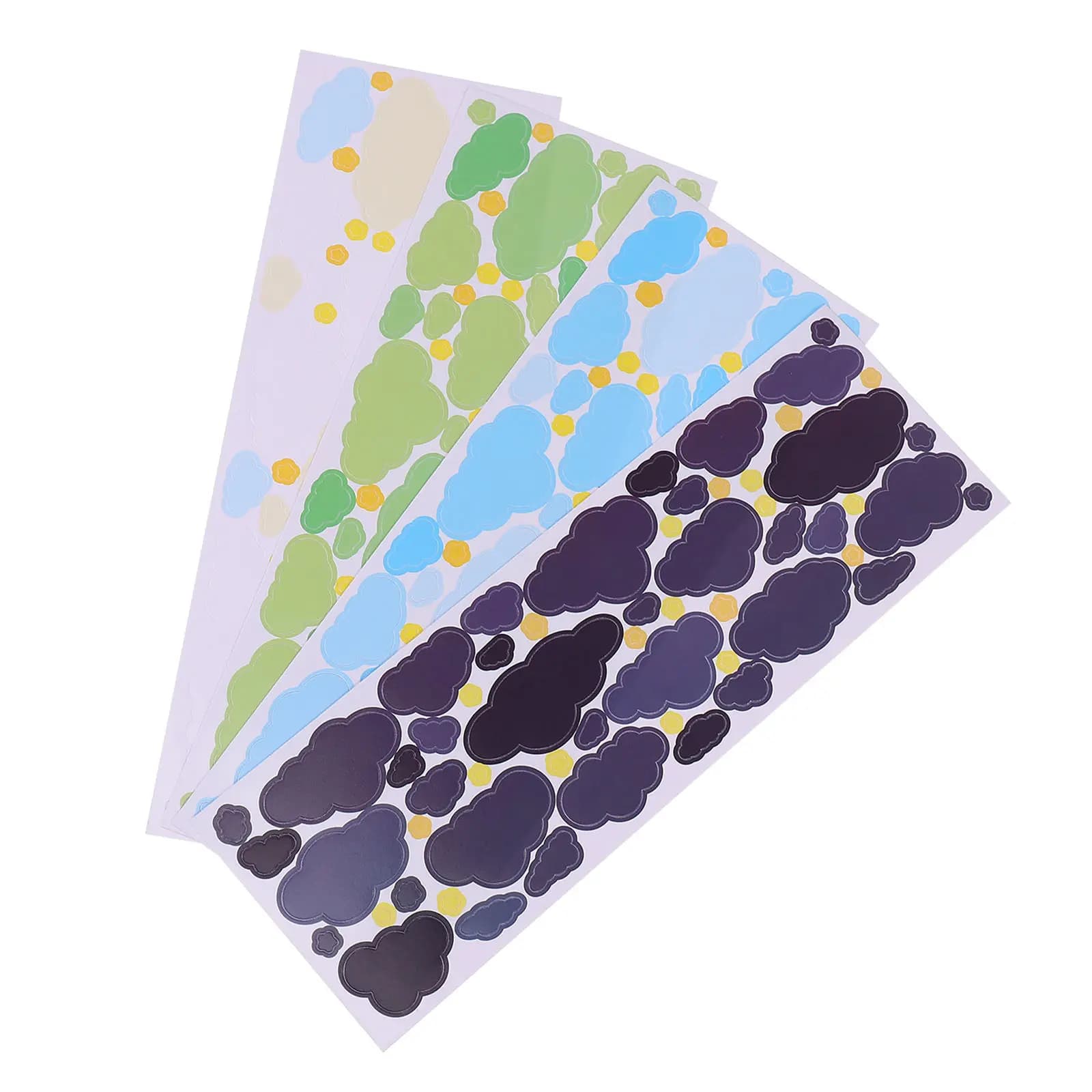 4 Fogli di Adesivi Decorativi a Forma di Nuvola, Pacchetto di Adesivi Fai-da-Te per Album Fotografici, Planner, Scrapbook, Quaderni, Diari di Viaggio