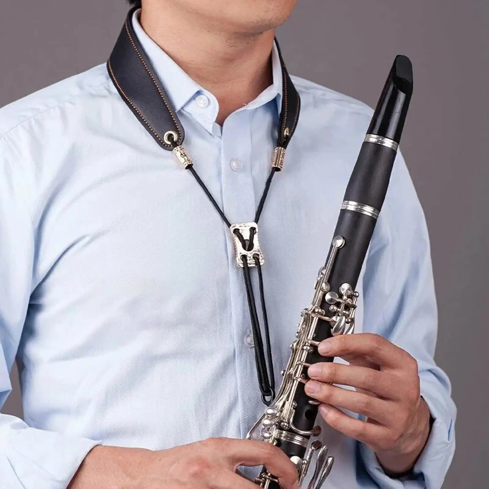 Adjustable Clarinet Neck Strap with Ergonomic Pad Saxophone Neck Strap for Alto Tenor Bass Comfort Support for Flute Beginners
